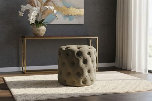 Wholesale deep button Tufted Round Ottoman with storage for living room furniture sourcing