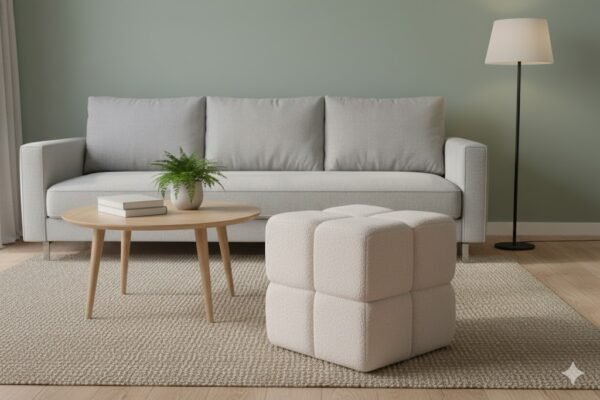 Durable linen fabric storage bench for furniture distributors Canada