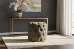 wholesale tufted round ottoman premium velvet storage stool fz victor 2