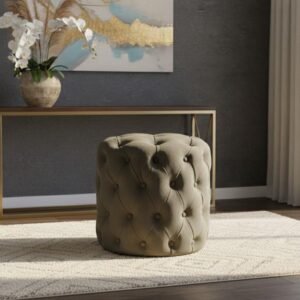 wholesale tufted round ottoman premium velvet storage stool fz victor 2