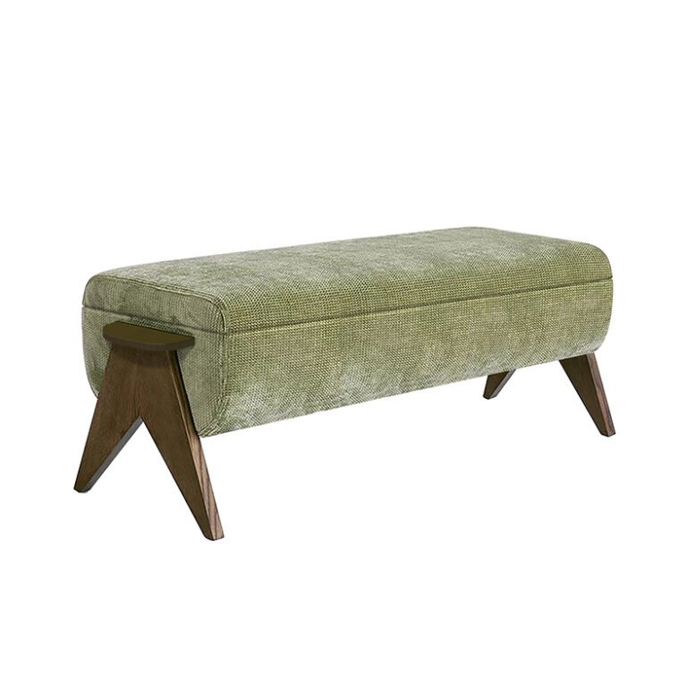 King size bed bench with multicolor fabric for bedroom