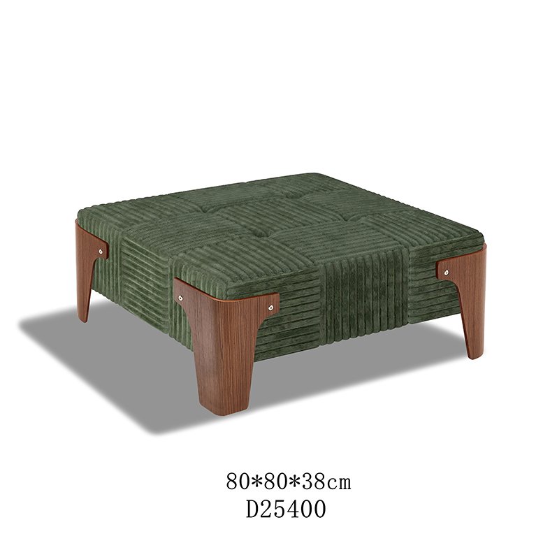 Modern mint green fabric storage ottoman with kiln-dried hardwood frame for hospitality and residential interior projects.