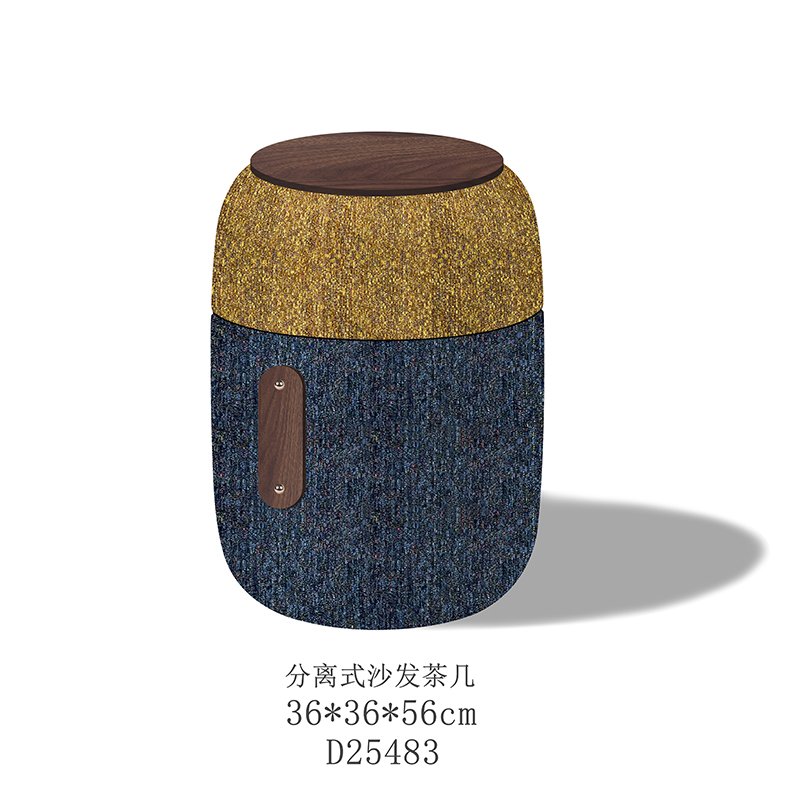 High-quality blue fringe ottoman featuring luxury velvet upholstery and solid wood frame, ideal for wholesale interior design projects.