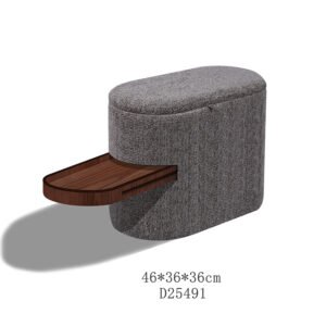 High-quality genuine leather ottoman with premium fringe detail, designed for upscale hotel lobbies and residential interior projects.