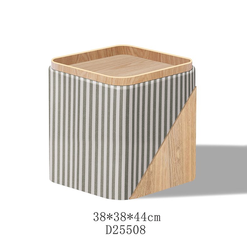 High-end bespoke footstool in premium leather and solid oak frame, suitable for hospitality design projects and commercial interiors.