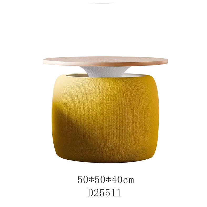 Professional indoor shot of a luxury round fringed velvet ottoman in a high-end living room setting, ideal for boutique hotel decor and interior design projects.