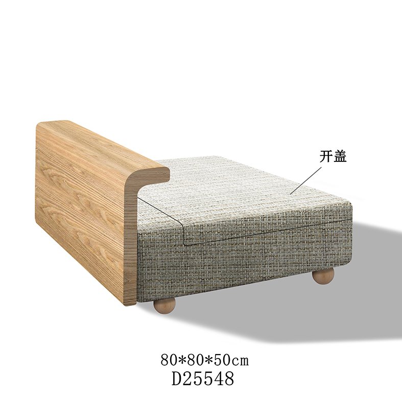 A modern furniture manufacturing plant layout showing the assembly line for storage ottomans.