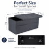 Cozy sherpa storage ottoman bench with tufted lid for living room