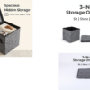 Minimalist studio shot of a 3-in-1 grey storage ottoman. Shows the disassembled components to illustrate the ease of assembly and multi-purpose use for sitting, storing household items, or serving drinks.
