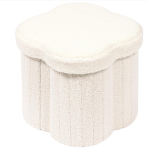 space saving collapsible flower ottoman with storage foldable vanity stool
