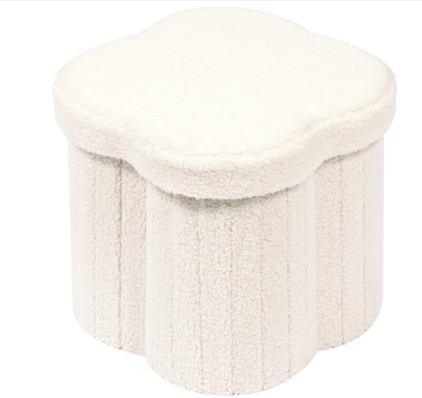 space saving collapsible flower ottoman with storage foldable vanity stool