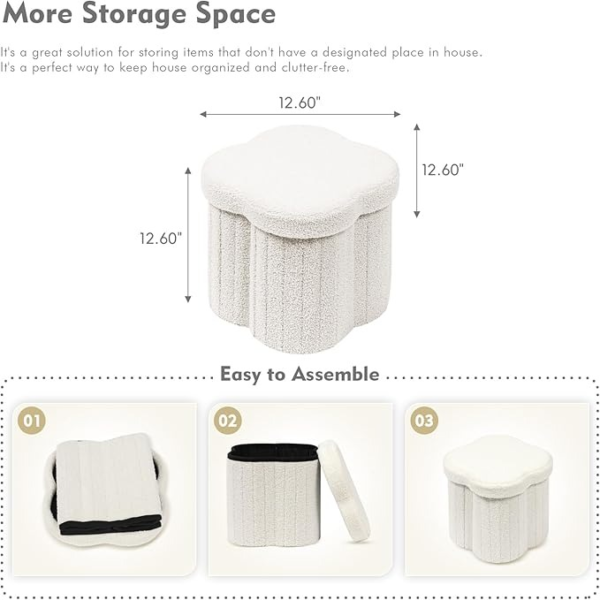 wholesale folding petal storage bench custom sherpa footstool manufacturer