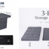 Product infographic of a modern grey fabric storage chest, partially open. Key measurement annotations define its compact yet spacious size, with external dimensions of 30.7" x 15" x 15" and interior dimensions of 29" x 13". Includes a dedicated view of the internal storage area.