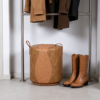 2026 premium rustic storage ottoman brown leather table stool wholesale
