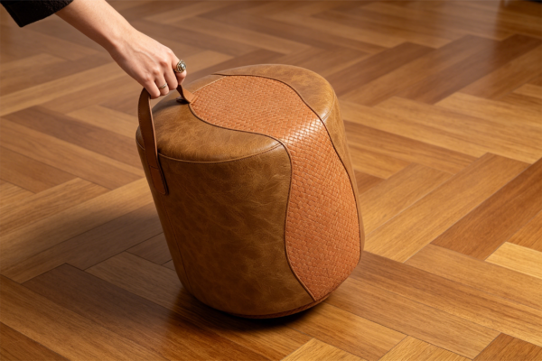 2026 premium rustic storage ottoman brown leather table stool wholesale 2