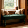 blanket on ottoman play stool