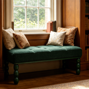 blanket on ottoman play stool