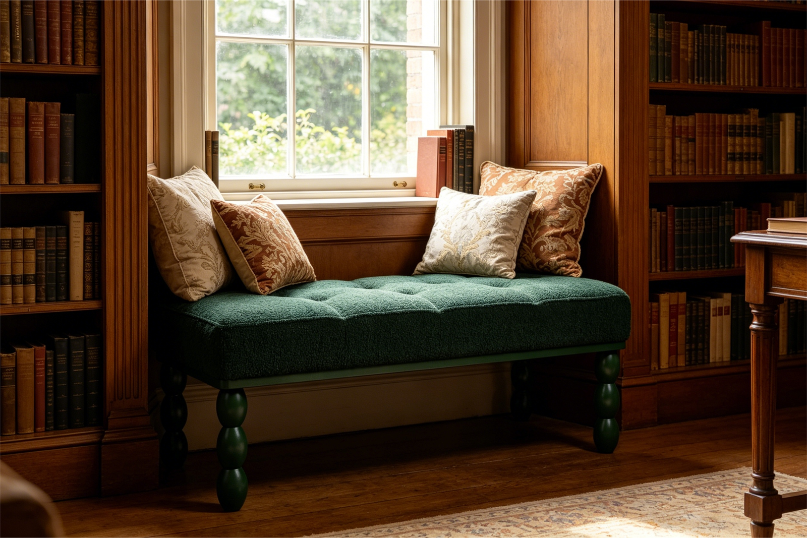 blanket on ottoman play stool