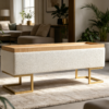 modern ottoman with table tray 2026 living room storage bench