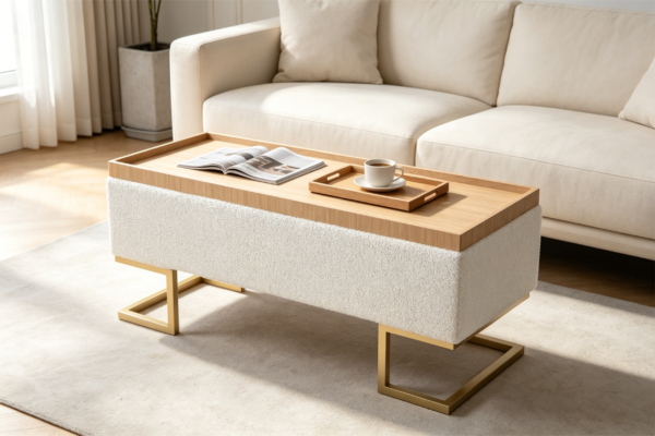 modern ottoman with table tray 2026 living room storage bench 4