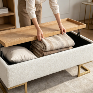ottoman with table tray