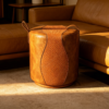 rustic storage ottoman leather coffee table