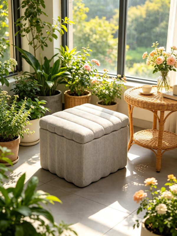 upholstered-square-ottoman Upholstered square ottoman
