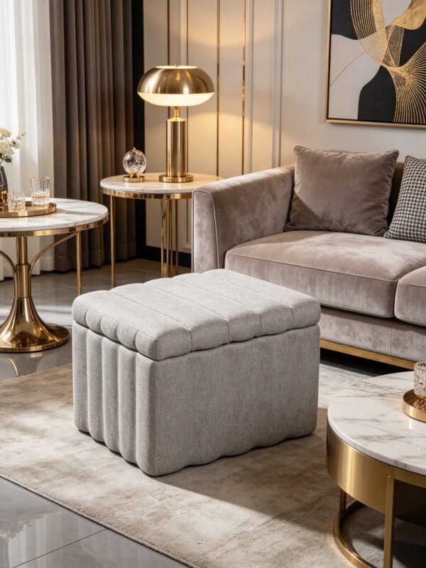upholstered square ottoman with storage 2026 modern living room bench 1