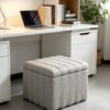 upholstered square ottoman with storage 2026 modern living room bench