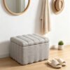 upholstered square ottoman with storage 2026 modern living room bench 3
