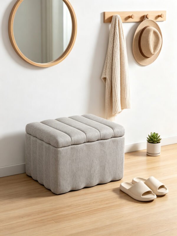 upholstered square ottoman with storage 2026 modern living room bench 3