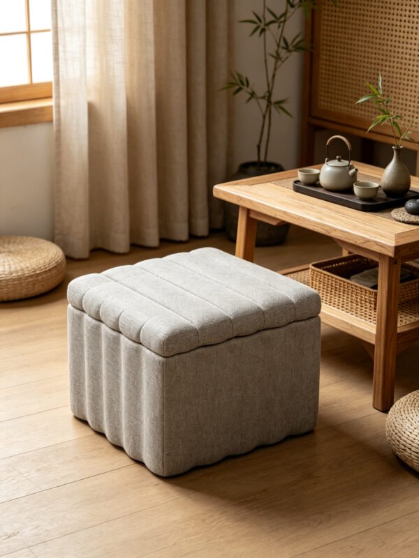 upholstered square ottoman with storage 2026 modern living room bench 4