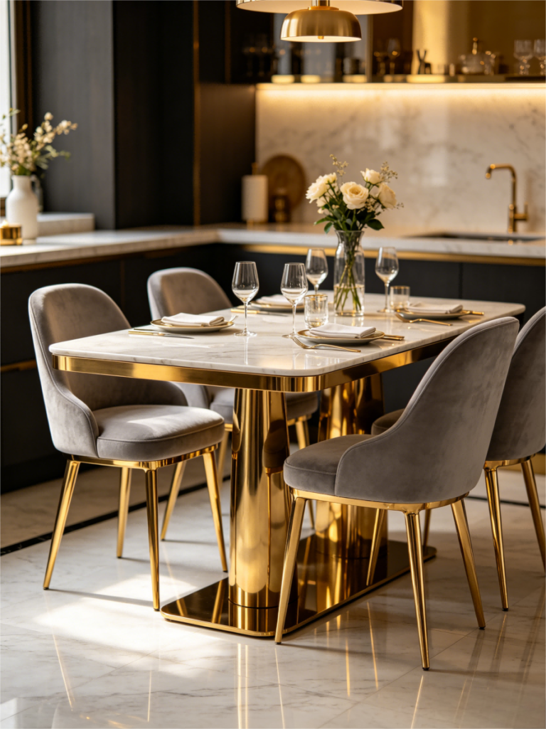 white dining round table