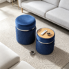 Blue Storage Ottoman Cover