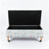 1 Best Ottoman and Chair Set – Leather Storage Coffee Table 复古花卉储物凳多场景展示