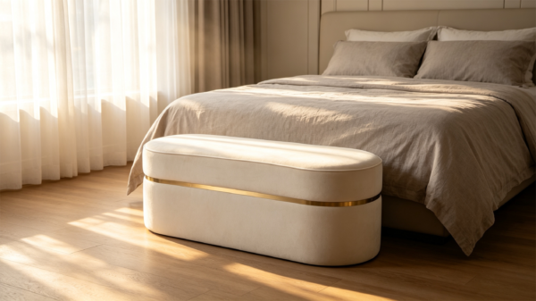 10 Best Large Ottomans - #1 Premium Leather Storage Coffee Table 产品摄影方案 (1)