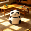 Animal Print Ottoman – Best Leopard Storage Stool 2026 卡通浣熊储物凳多场景展示 (5)