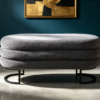 arched ottoman luxury chair with storage set 2 piece antique leather bedroom stool 4