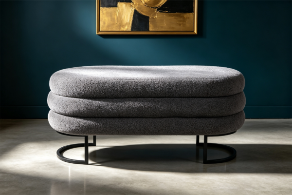 arched ottoman luxury chair with storage set 2 piece antique leather bedroom stool 4
