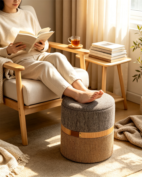 bed ottomans 1 antique leather gray ottoman round luxury swivel storage stool 3
