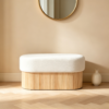 Modern upholstered ottoman chair set with storage