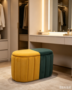 colourful ottoman luxury chair storage set