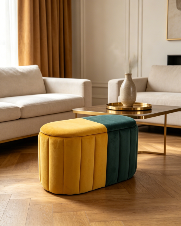colourful ottoman luxury chair with storage set antique leather bedroom stool 1