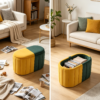 colourful ottoman luxury chair with storage set antique leather bedroom stool
