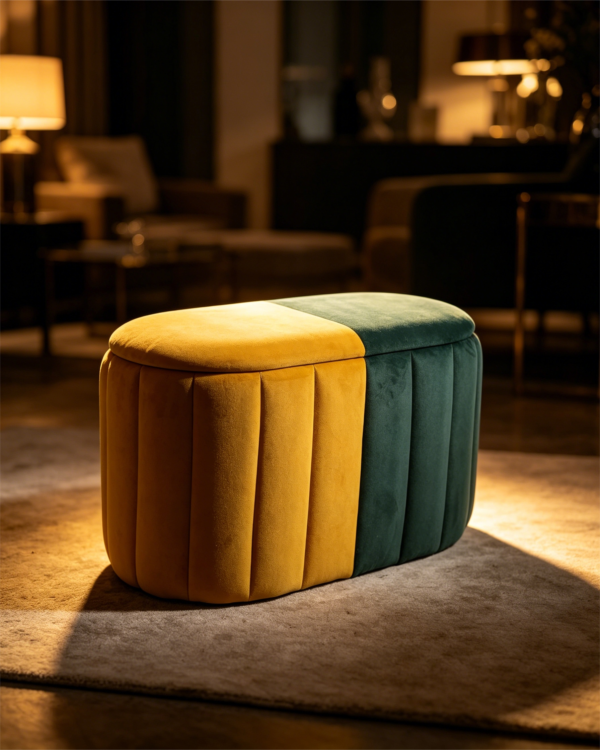 colourful ottoman luxury chair with storage set antique leather bedroom stool 3