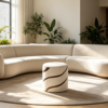Coral Ottoman – Luxury Round Velvet Footstool for Living Room | Wholesale