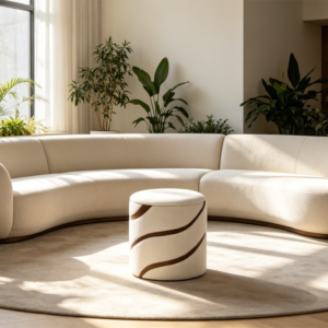 coral ottoman luxury velvet footstool