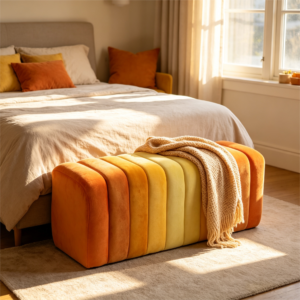 cushioned ottoman luxury chair set