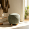 custom leather square vintage ottoman