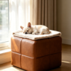 custom luxury square tufted ottoman with embroidery 2027
